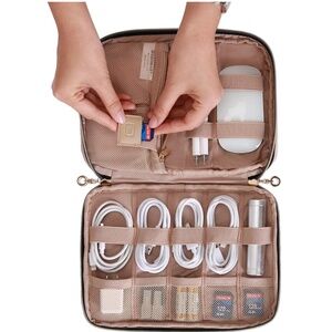 BAGSMART Large Electronics Organizer Travel Case, , Cord Organizer Pink NWT